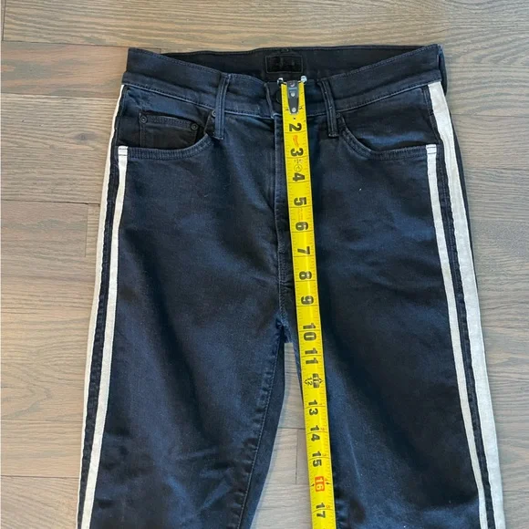 MOTHER The Insider Crop Step Fray Jeans in Guilty Racer Black - Picture 8 of 9